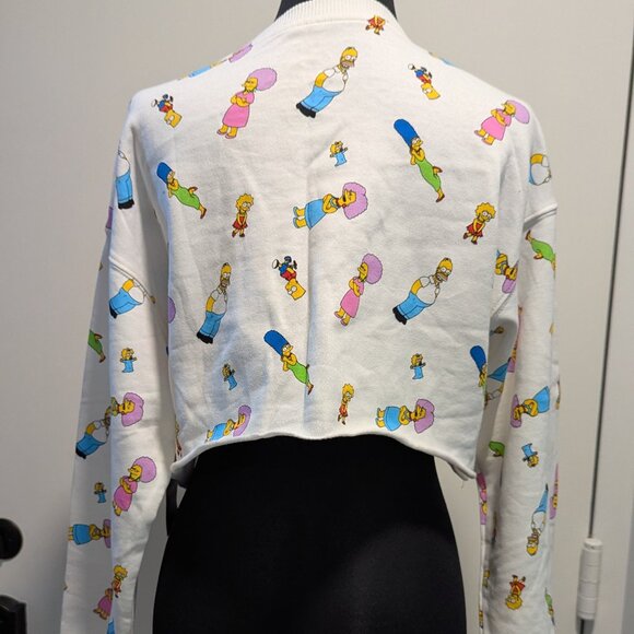 The Simpsons Cropped Sweatshirt – Retro Cartoon Graphic – Size S - NWT - Picture 3 of 5